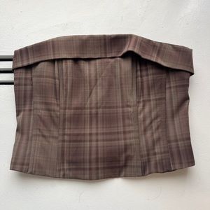 With Jean Corset Top (brown plaid, M)